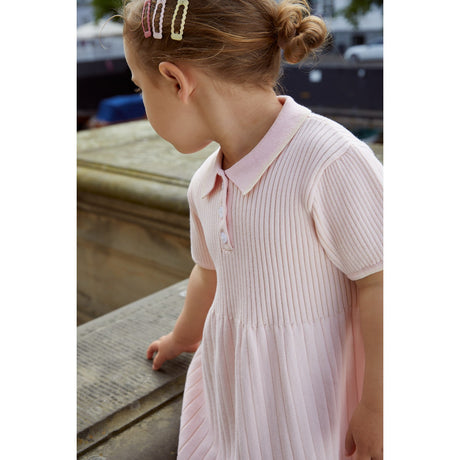 COPENHAGEN COLORS Ballerina/Cream Comb. Rib Polo Strikkjole