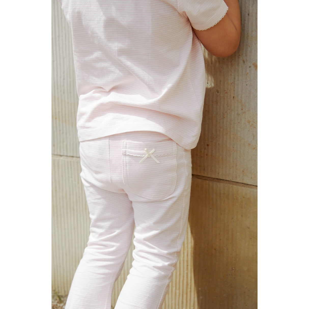 COPENHAGEN COLORS Ballerina/Creme Stripe Striped Flare Bukser