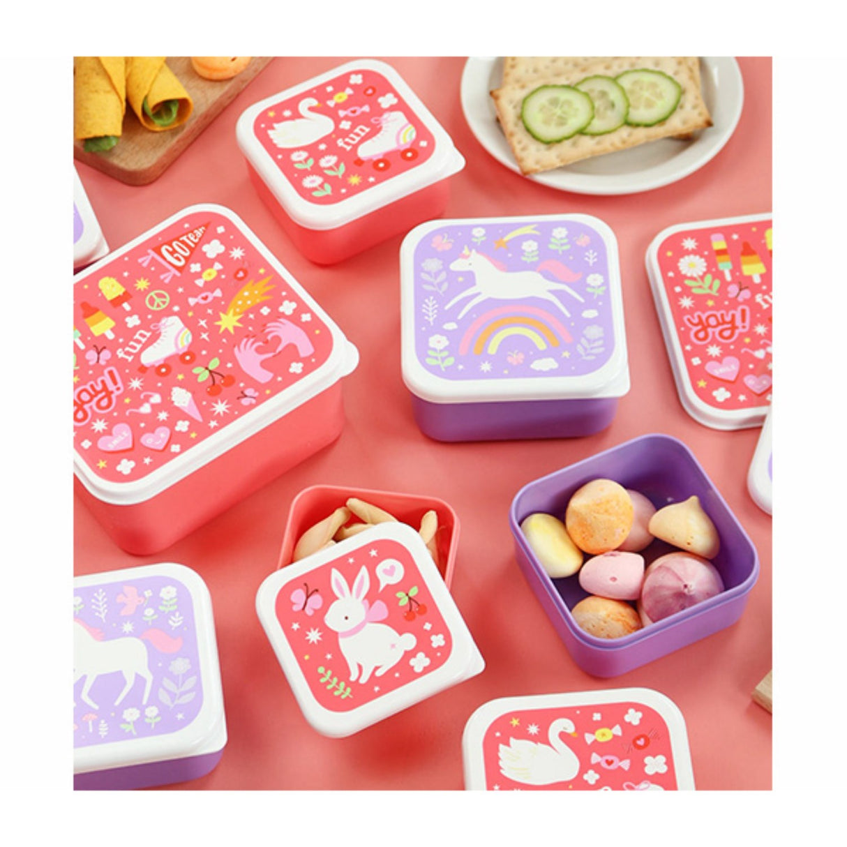 A Little Lovely Company Unicorn Dreams Lunch & Snack Box Sæt