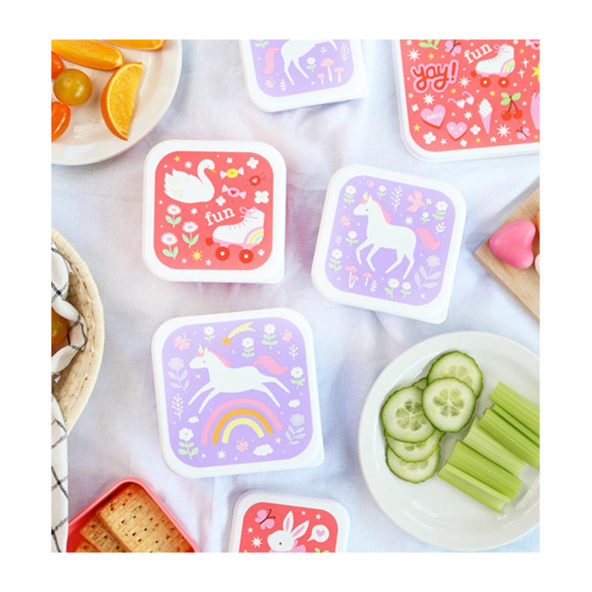 A Little Lovely Company Unicorn Dreams Lunch & Snack Box Sæt