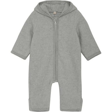 Huttelihut Light Grey Melange Køredragt Ears Cot. Fleece