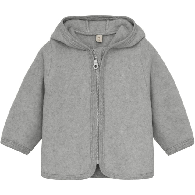 Huttelihut Light Grey Melange Jakke Ears Bomuld Fleece