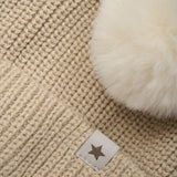 Huttelihut Irish Cream Hue Strik m. Pompoms