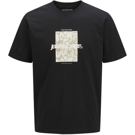 Jack & Jones Junior Black Tarmac Camo Front T-Shirt Crew Neck