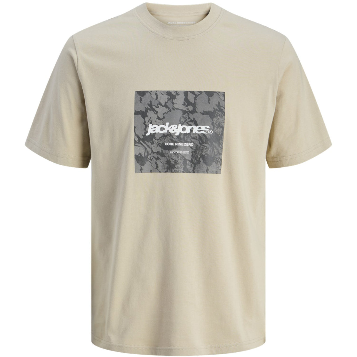 Jack & Jones Junior Pure Cashmere Tarmac Camo Front T-Shirt Crew Neck