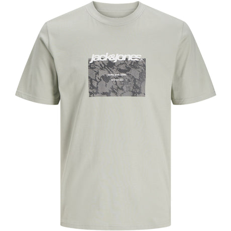 Jack & Jones Junior Aqua Gray Tarmac Camo Front T-Shirt Crew Neck