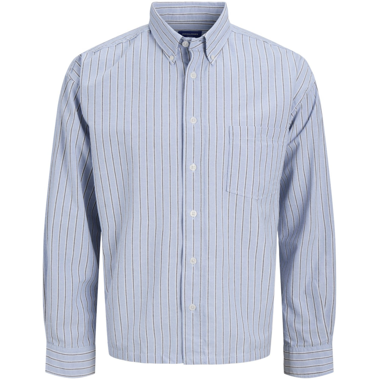Jack & Jones Junior Cashmere Blue Stripes Theo Boxy Oxford Skjorte