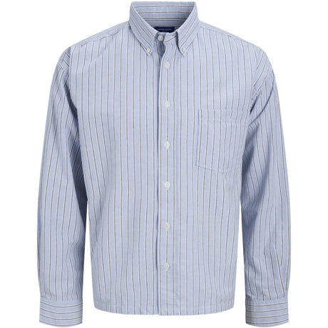 Jack & Jones Junior Cashmere Blue Stripes Theo Boxy Oxford Skjorte