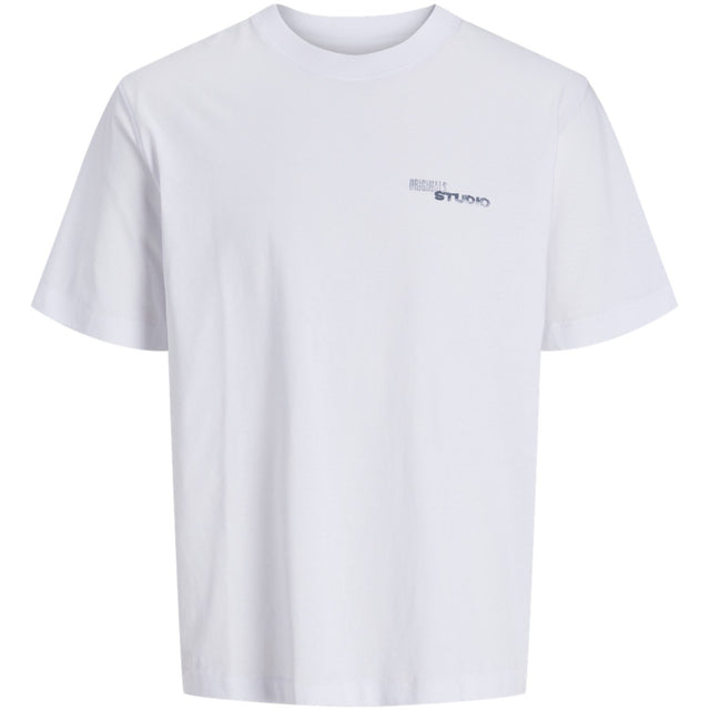 Jack & Jones Junior Bright White Retiro Back T-Shirt Crew Neck