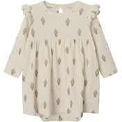 Lil'Atelier Turtledove Ice Cream Gavo Enk Body Kjole