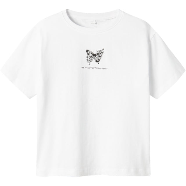 Name It Bright White Black Dane Regular T-Shirt
