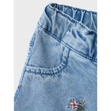 Name It Light Blue Denim Rose Shaped Embroidery Jeans