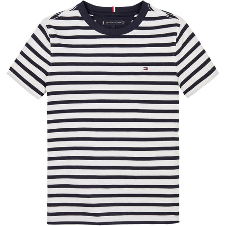 Tommy Hilfiger Dark Night Navy White Breton Stripe Essential Bomuld Reg T-Skjorte