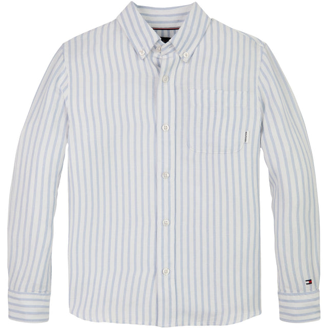 Tommy Hilfiger Breezy Blue Stripe Hør Blend Striped Skjorte LS