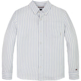 Tommy Hilfiger Breezy Blue Stripe Hør Blend Striped Skjorte LS