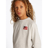 Tommy Hilfiger Snow White Heather Flag Relaxed Sweatshirt
