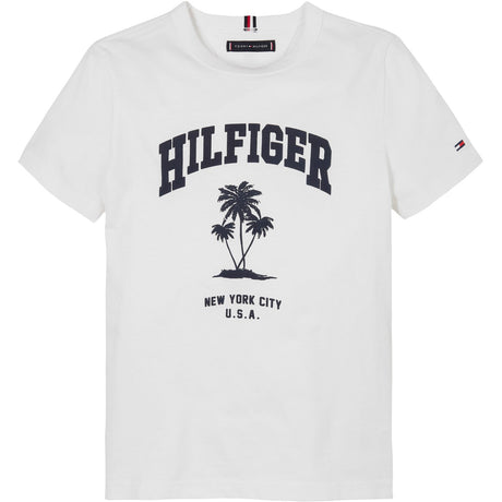 Tommy Hilfiger White Hilfiger Palm Print T-Skjorte