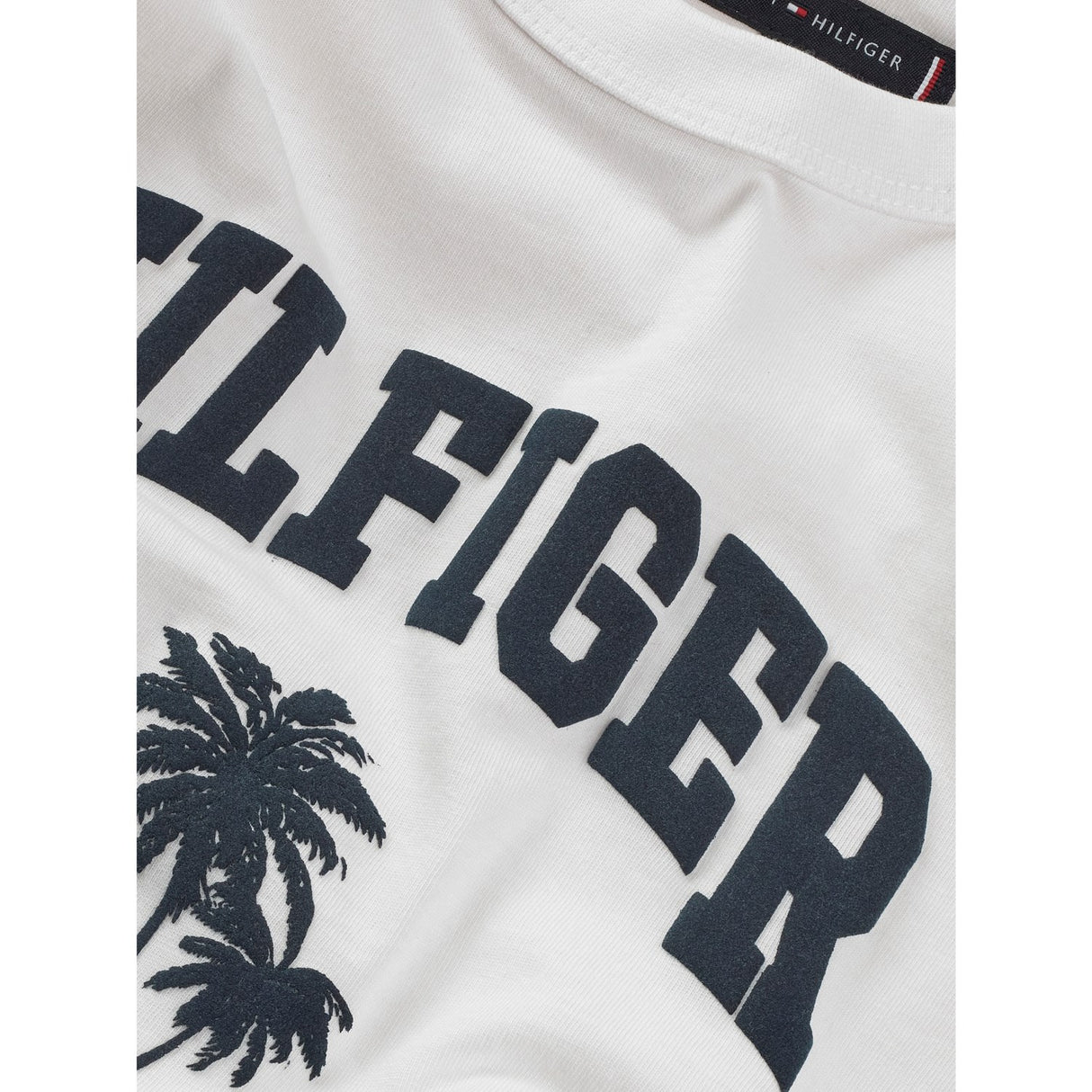 Tommy Hilfiger White Hilfiger Palm Print T-Skjorte