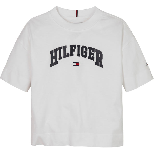 Tommy Hilfiger White Melange Varsity Archive T-Skjorte