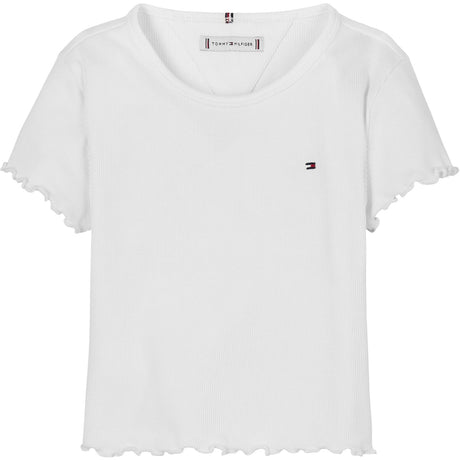 Tommy Hilfiger White Essential Rib Top SS