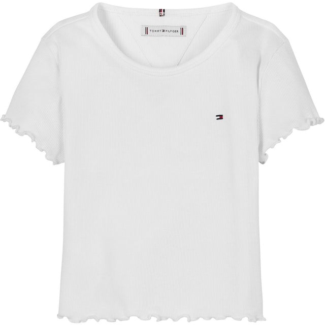 Tommy Hilfiger White Essential Rib Top SS