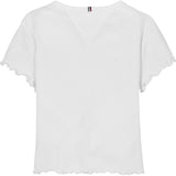 Tommy Hilfiger White Essential Rib Top SS