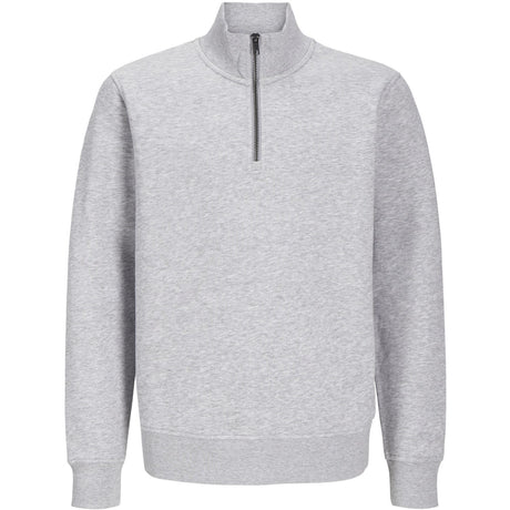 Jack & Jones Junior Light Grey Melange Bradley Sweatshirt Half Zip Noos