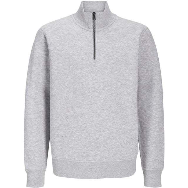 Jack & Jones Junior Light Grey Melange Bradley Sweatshirt Half Zip Noos