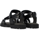 Angulus Black Justerbar Lædersandal Med Velcro
