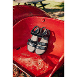 Angulus Black Justerbar Lædersandal Med Velcro