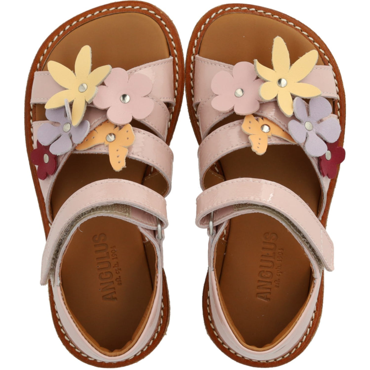 Angulus Rosebud Sandal Med Multifarvede Blomsterapplikationer