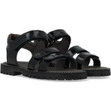 Angulus Black Justerbar Lædersandal Med Velcro