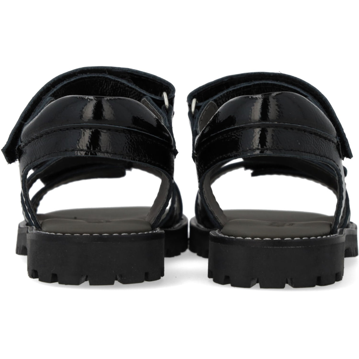 Angulus Black Justerbar Lædersandal Med Velcro