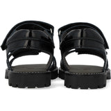 Angulus Black Justerbar Lædersandal Med Velcro