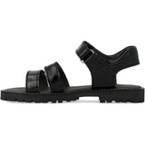 Angulus Black Justerbar Lædersandal Med Velcro