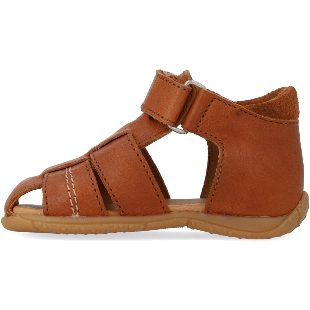 Angulus Cognac Barnets Første Sandal Med Kontraststikninger