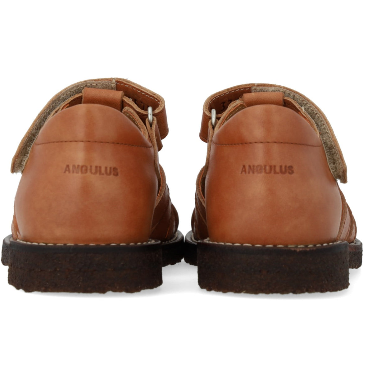 Angulus Tan/Dark Brown Lædersandal Med Stjernedetalje