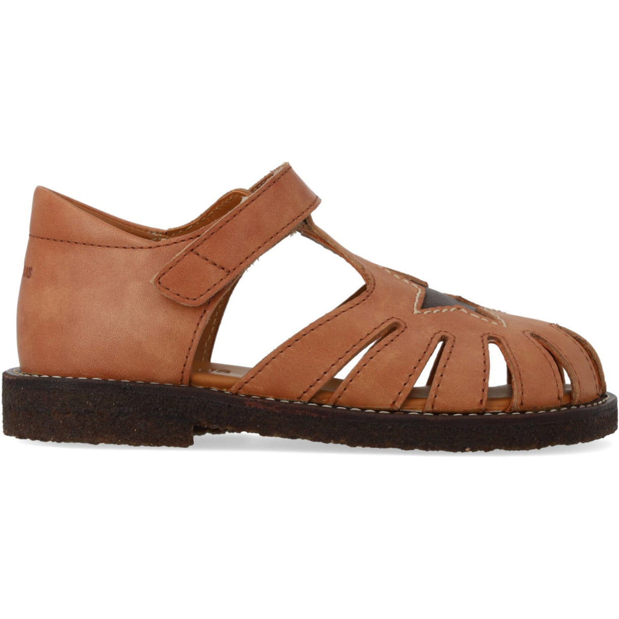 Angulus Tan/Dark Brown Lædersandal Med Stjernedetalje