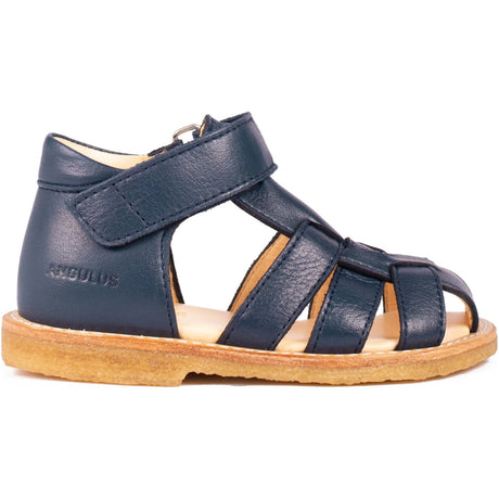 Angulus Navy Begynder Sandal Med Velcrolukning
