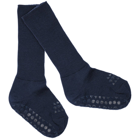 Gobabygo Midnight Blue Non-Slip Strømper I Merino Uld