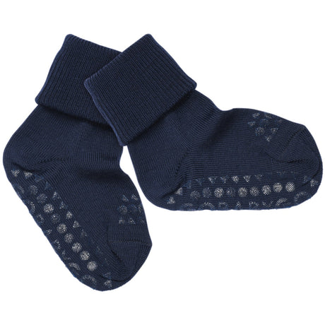 Gobabygo Midnight Blue Non-Slip Strømper I Merino Uld