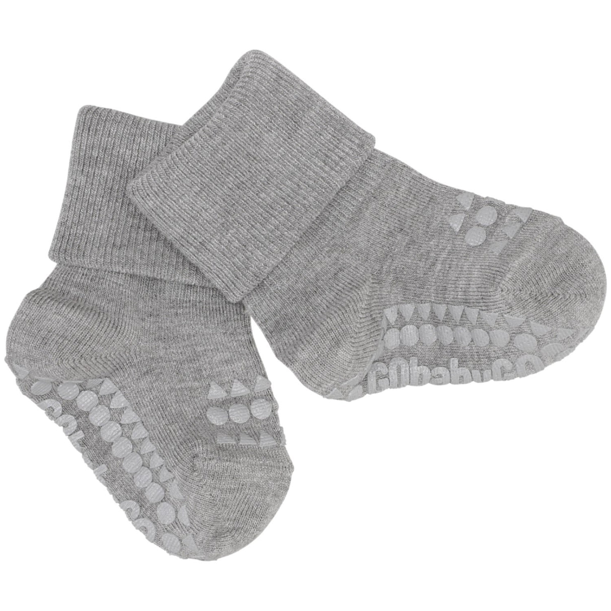 Gobabygo Grey Melange Non-Slip Strømper Bambus