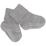 Gobabygo Grey Melange Non-Slip Strømper Bambus