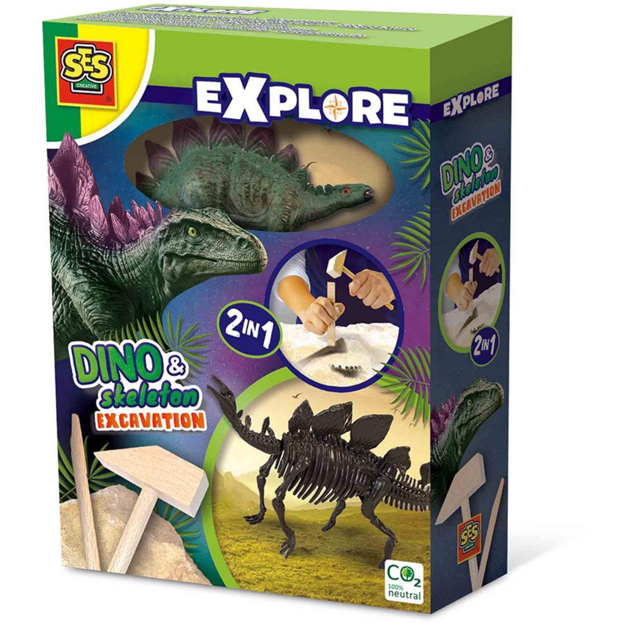 SES Creative Explore Udhug - Dino og Skelet Stegosaurus