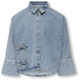 kids ONLY Light Blue Denim Grace 7/8 Sløjfe Skjorte Denim
