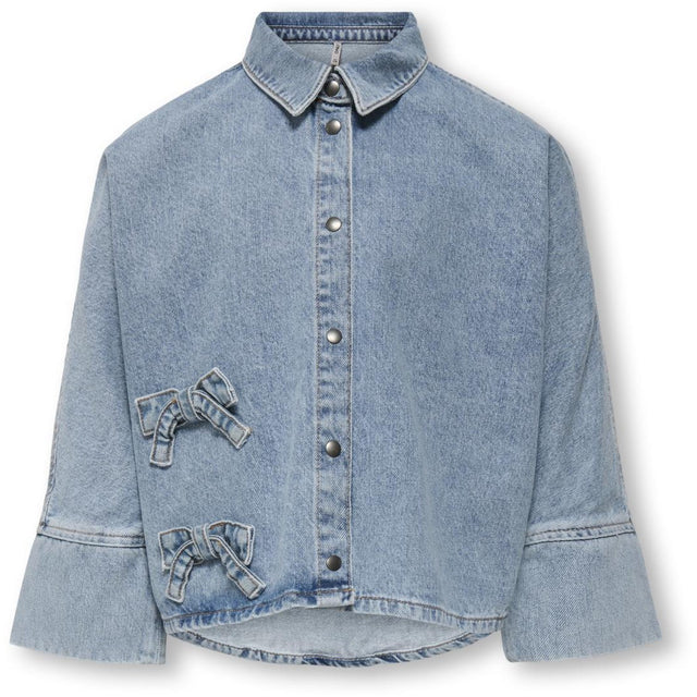 kids ONLY Light Blue Denim Grace 7/8 Sløjfe Skjorte Denim