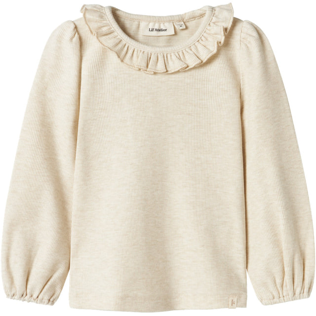Lil'Atelier Turtledove Melange Darla Slim Bluse
