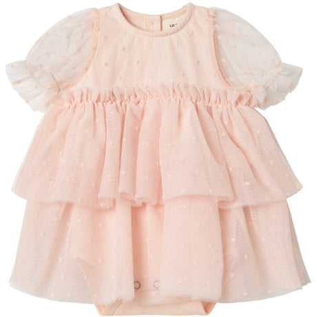 Lil'Atelier Peach Blush Frilla Loose Tyl Body Kjole