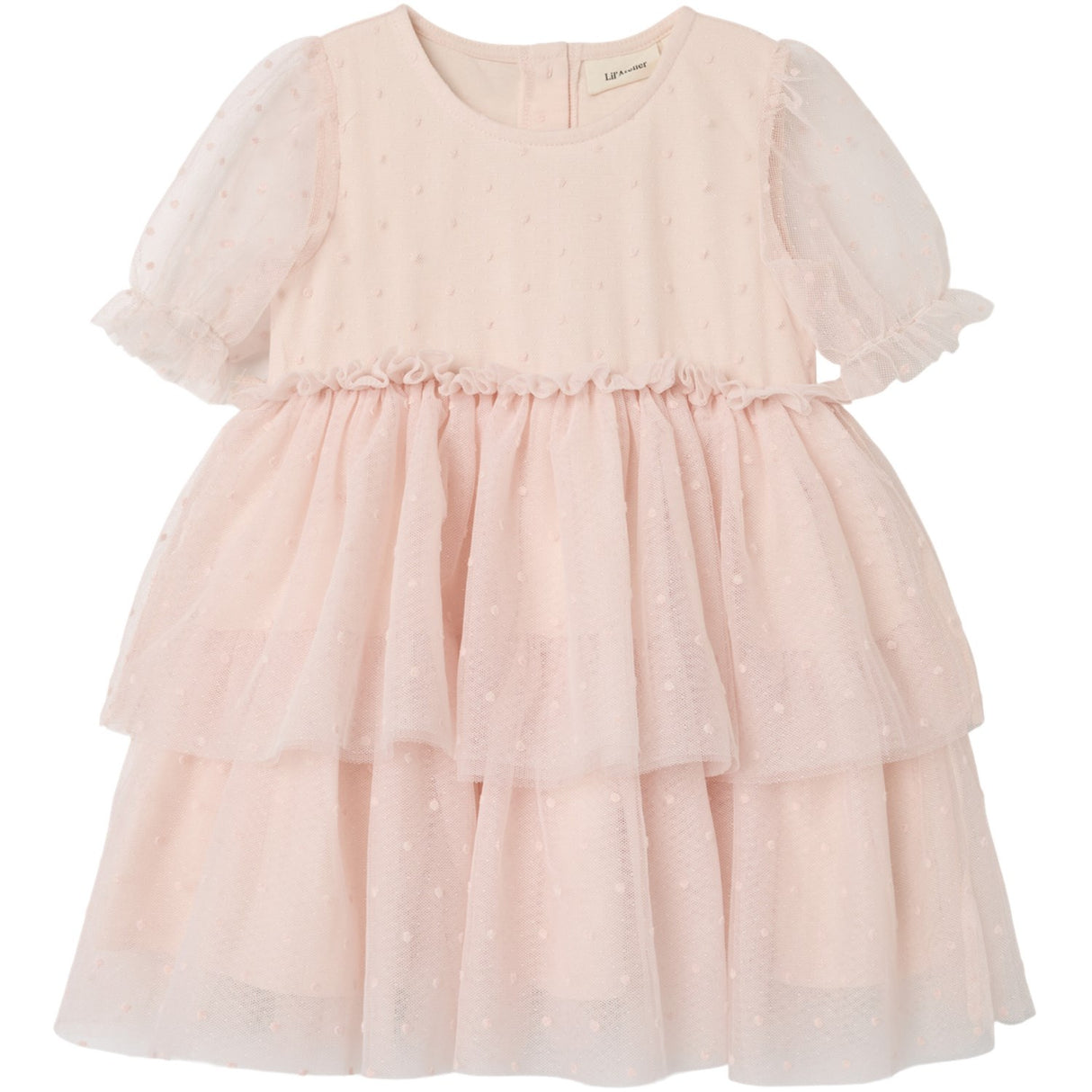 Lil'Atelier Peach Blush Frilla Loose Tyl Kjole