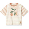 LIEWOOD Peach / Stripe Tuscany Rose / Creme De La Creme Tyler Placement Shortsleeve T-shirt